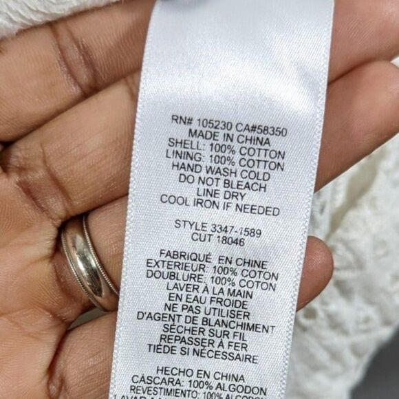 Current/Elliot Womens White the Eyelet T-Shirt Short Sleeve Dress Sz M (6/8) - Picture 7 of 8